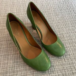 Ladies Garnet Hill Green Leather Pump